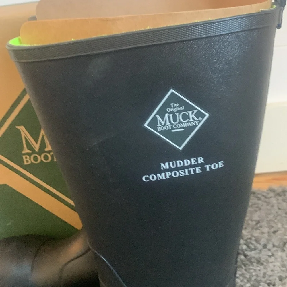 Original Muck Mens Mudder Composite Toe Tall Boot Black Boots (NWT) size 11 - Picture 2 of 8